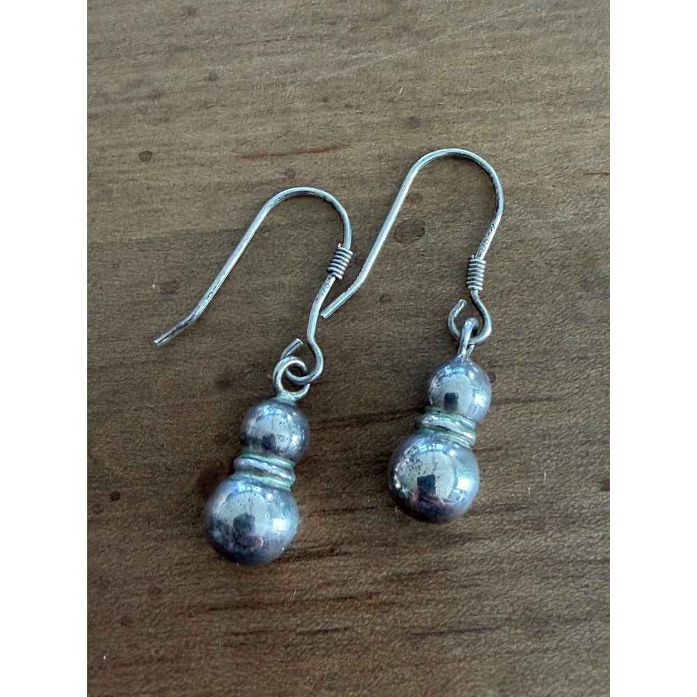Silpada Sterling Silver Double Bead Ball Dangle Earrings